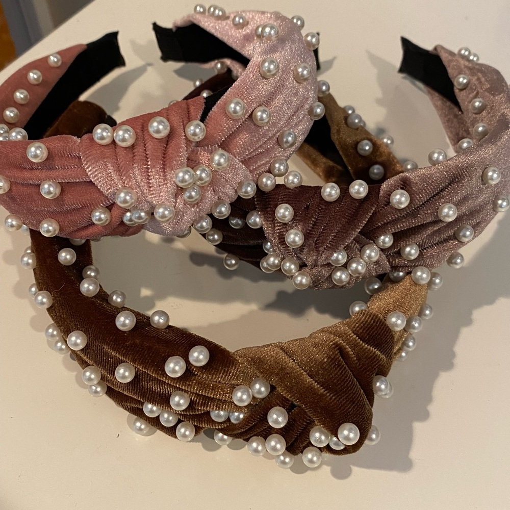Set of 3 Pearl Headbands